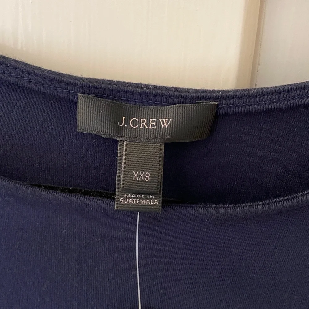 JCrew Navy Blue Drawstring Waist T-Shirt Blouse Top Size XXS